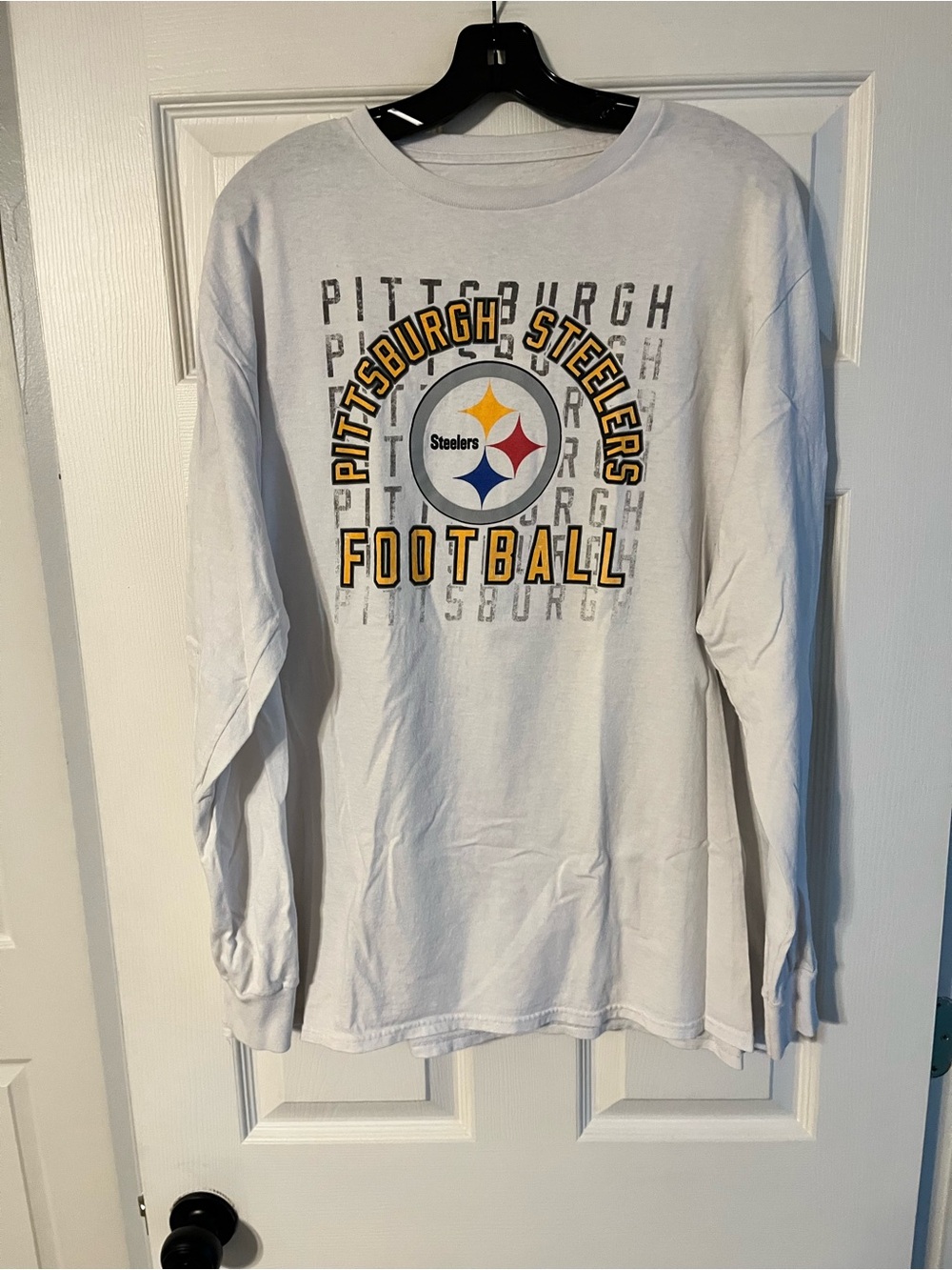 Majestic Pittsburgh Steelers White Long Sleeve Tee
